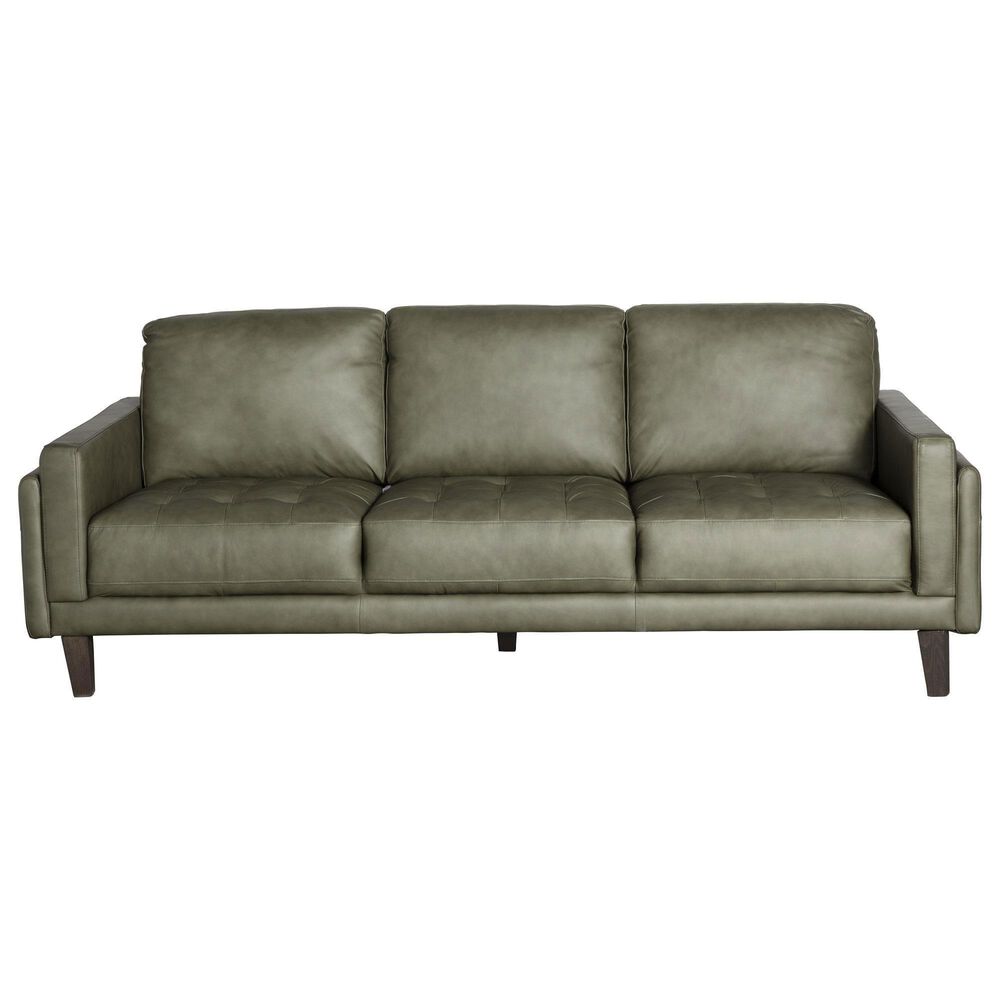 Chateau d'Ax 4-Piece Stationary Leather Living Room Set in Olive Green, , large