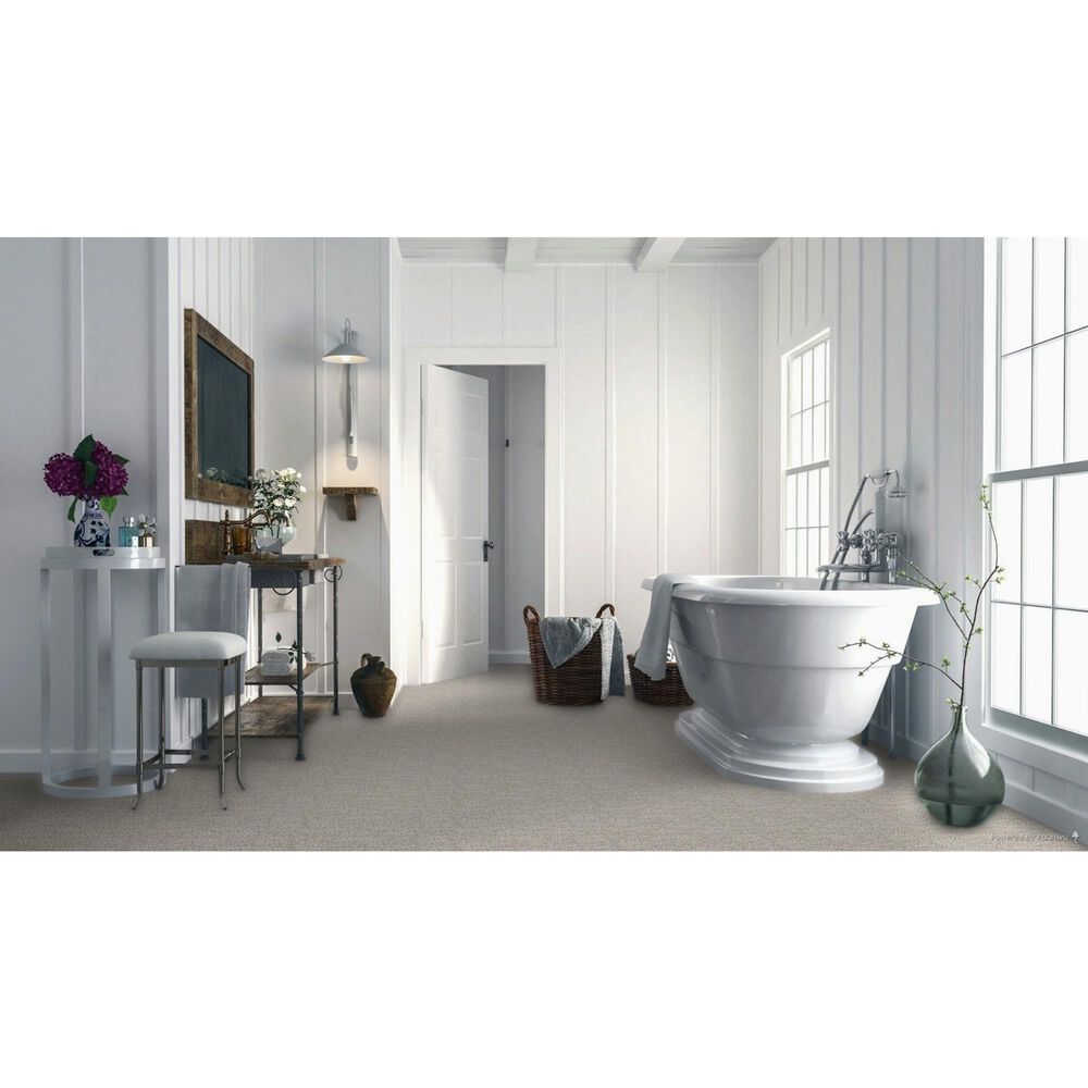 Mohawk SmartStrand Silk Luxuriant Surface Carpet in White Linen, , large