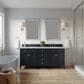 James Martin Vanities Brittany 72" Double Bathroom Vanity in Black Onyx with 3 cm Victorian Silver Quartz Top and Rectangular Sinks, , large