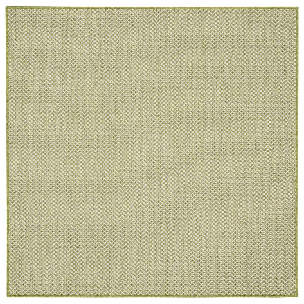 Nourison Courtyard Ivory and Green 6&#39; Square Indoor/Outdoor Area Rug, , large