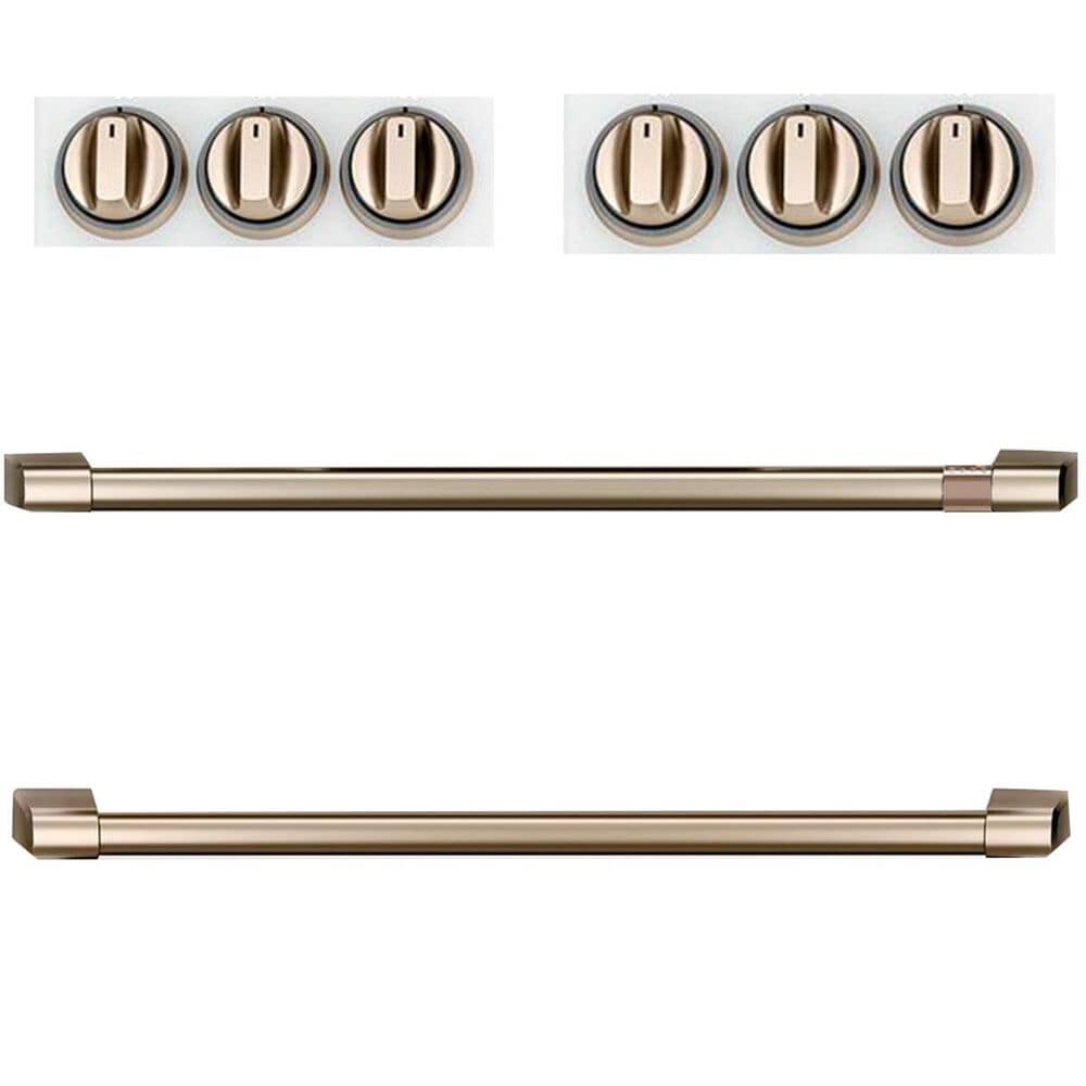 Cafe Handle and Knob Kit for Electric Range in Brushed Bronze, , large