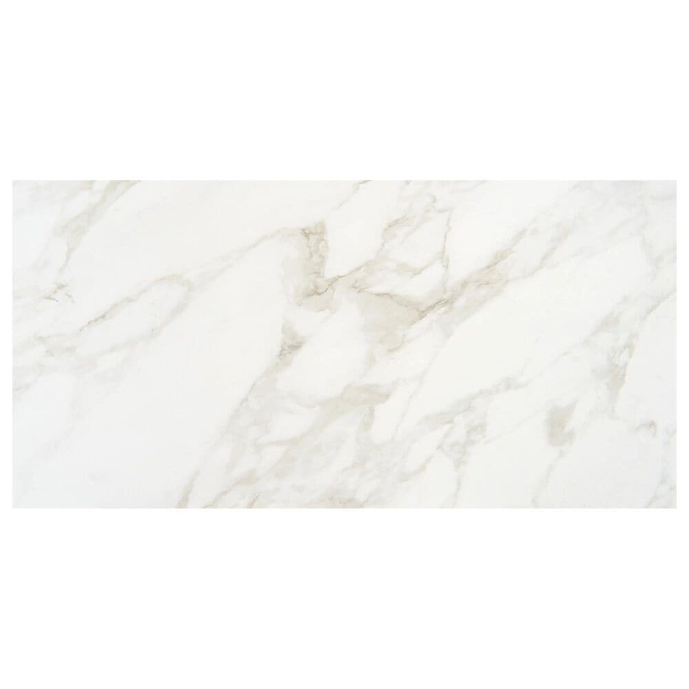 Marazzi Marble Obsession 12" x 24" Matte Porcelain Tile in Arabescato, , large
