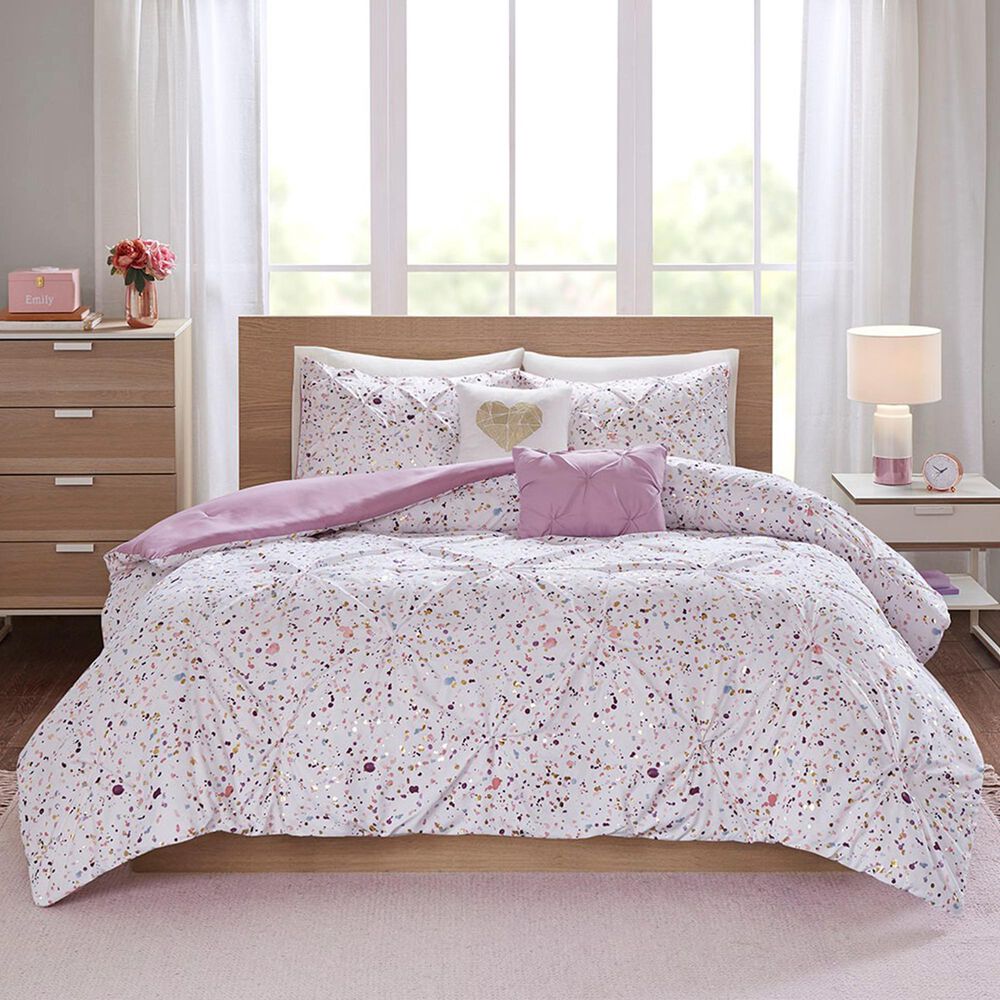 Hampton Park Abby 4-Piece Twin/Twin XL Comforter Set in Plum, , large