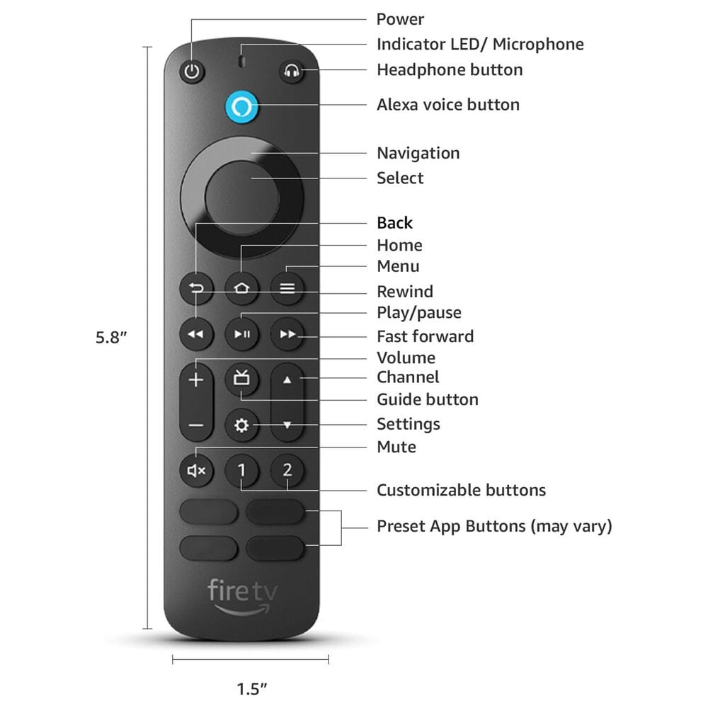 Amazon Fire TV Alexa Voice Remote Pro in Black, , large
