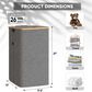 HOMLUX 26 Gallon Laundry Hamper with Lid in Grey, , large