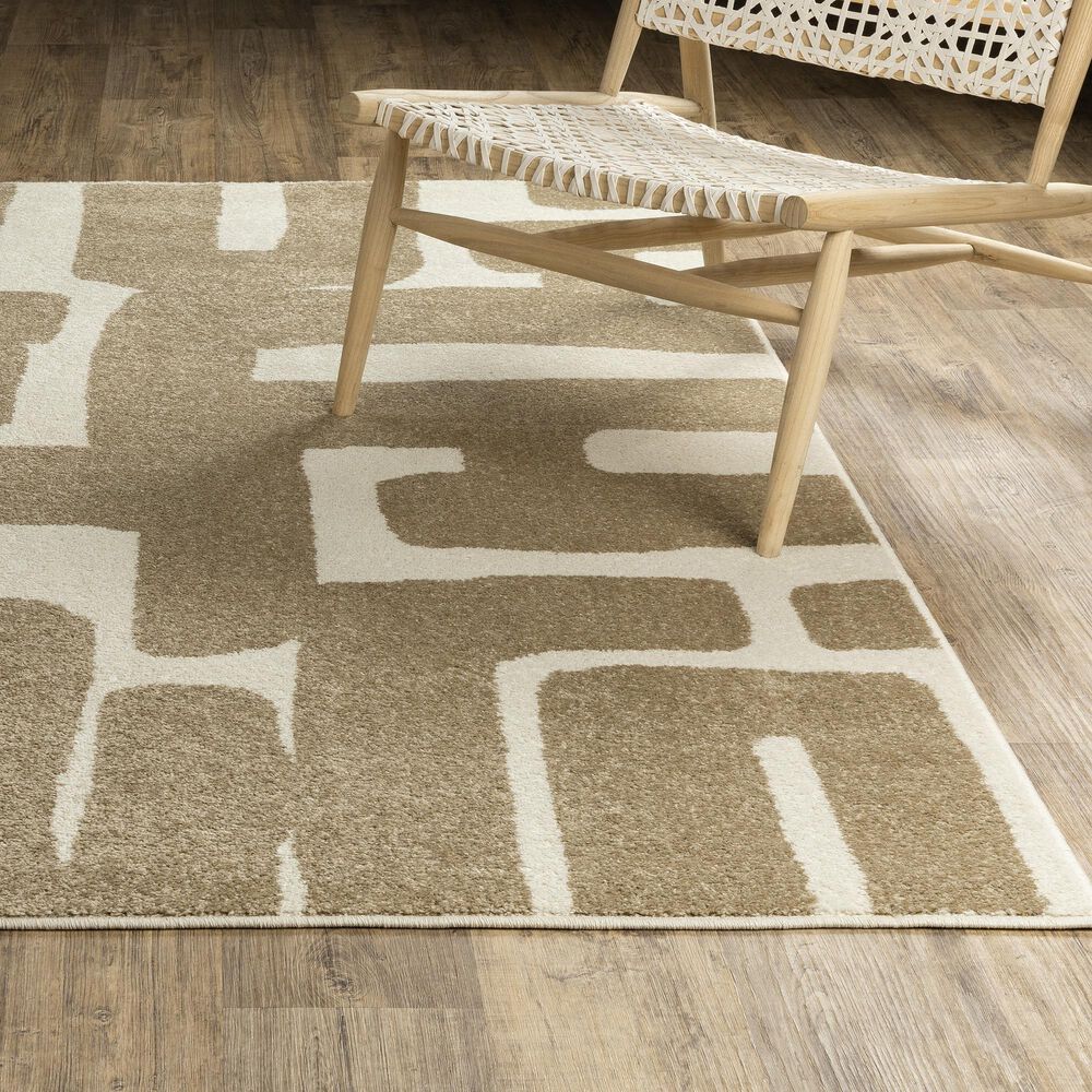 ROW by Oriental Weavers Quinn QUI09 Beige and Ivory 7'10" x 10' Area Rug, , large