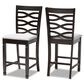 Baxton Studio Lanier Counter Height Pub Chair with Grey Cushion in Espresso Brown (Set of 2), , large