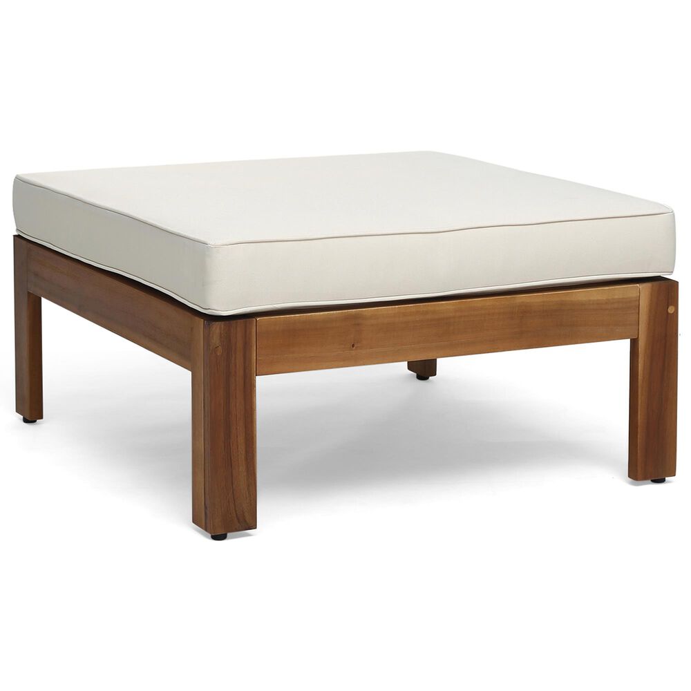Hearth and Haven Cambridge 5-Piece Patio Conversation Set with Beige Cushion in Teak, , large