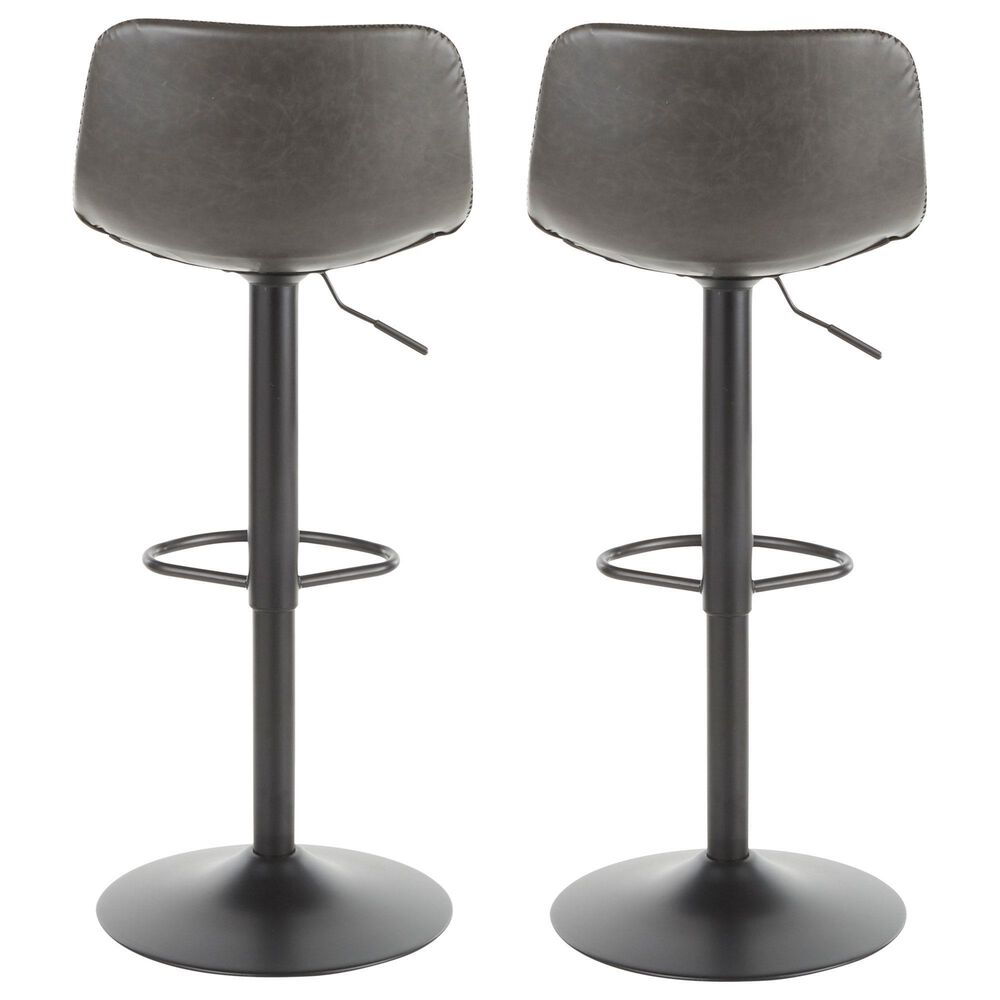 Lumisource Duke Adjustable Barstool in Grey and Black &#40;Set of 2&#41;, , large