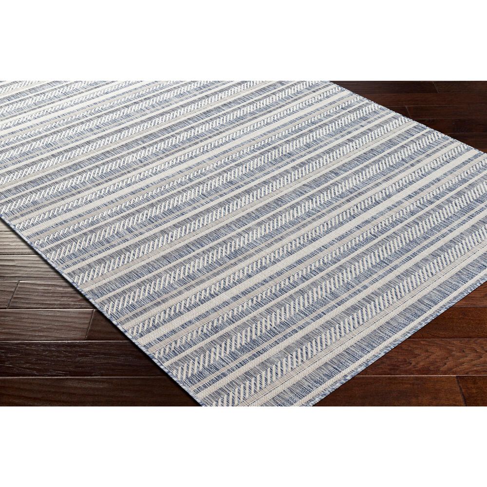 Surya Eagean EAG-2407 Navy, Blue, Pale Blue, Oatmeal, Gray, Off-White and Taupe 5&#39;3&quot; x 7&#39;7&quot; Indoor/Outdoor Area Rug, , large