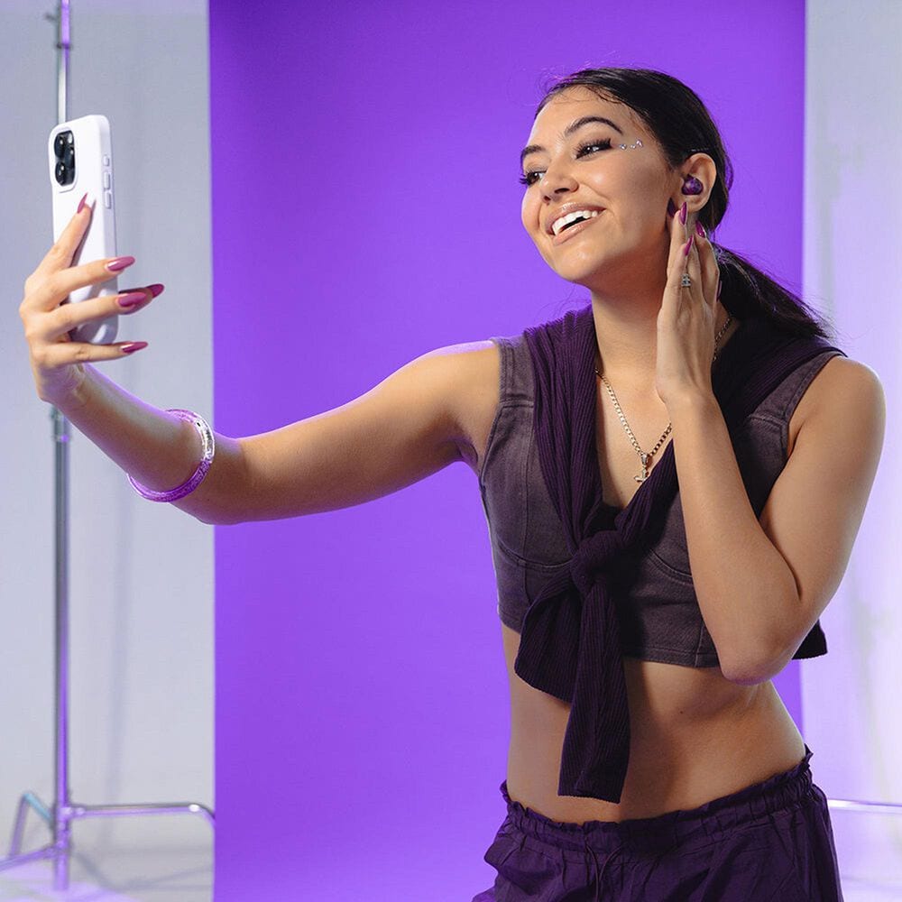 JLab Go Pop ANC True Wireless Earbuds in Transparent Purple, , large
