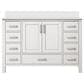 Lexora Home Jacques 48" Single Bathroom Vanity in White with 2 cm White Cultured Marble Top and Rectangular Sink, , large