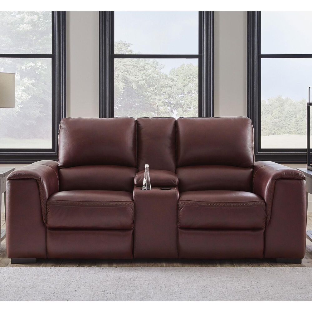 Ashley Alessandro Power Reclining Loveseat with Console in Garnet, , large