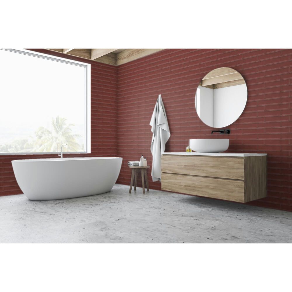 Emser Raku Ruby 3&quot; x 12&quot; Glossy Ceramic Tile with 6.3 Sq. Ft./Carton, , large