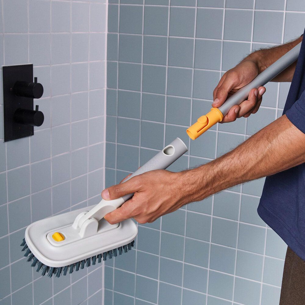 Joseph Joseph CleanTech 2-Piece Tile Scrubber and Spot Cleaning Tool Set in Stone, , large