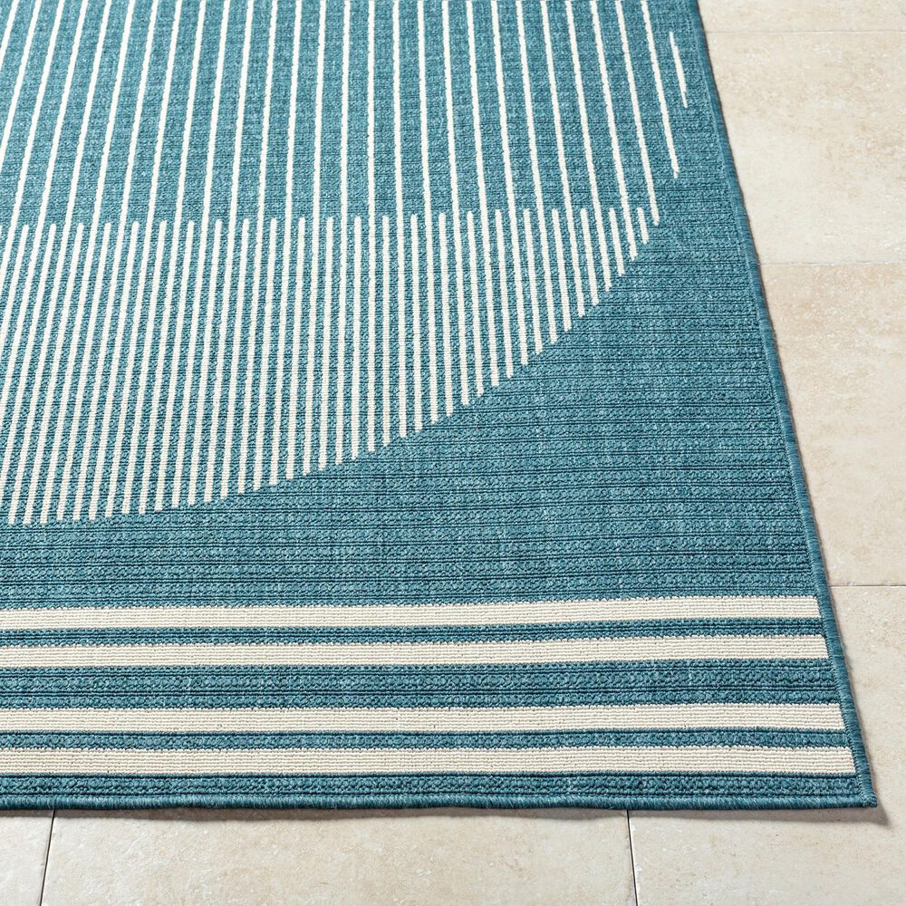 Surya Alfresco 2&#39;5&quot; x 11&#39;10&quot; Marine Blue, Light Silver, Slate Blue and Metallic Silver Indoor/Outdoor Runner, , large