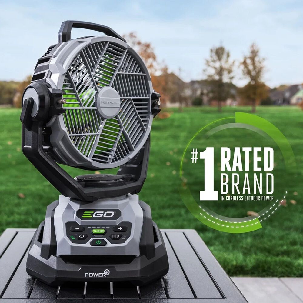 EGO 10&quot; Oscillating Misting Fan Tool Only in Gray and Black, , large