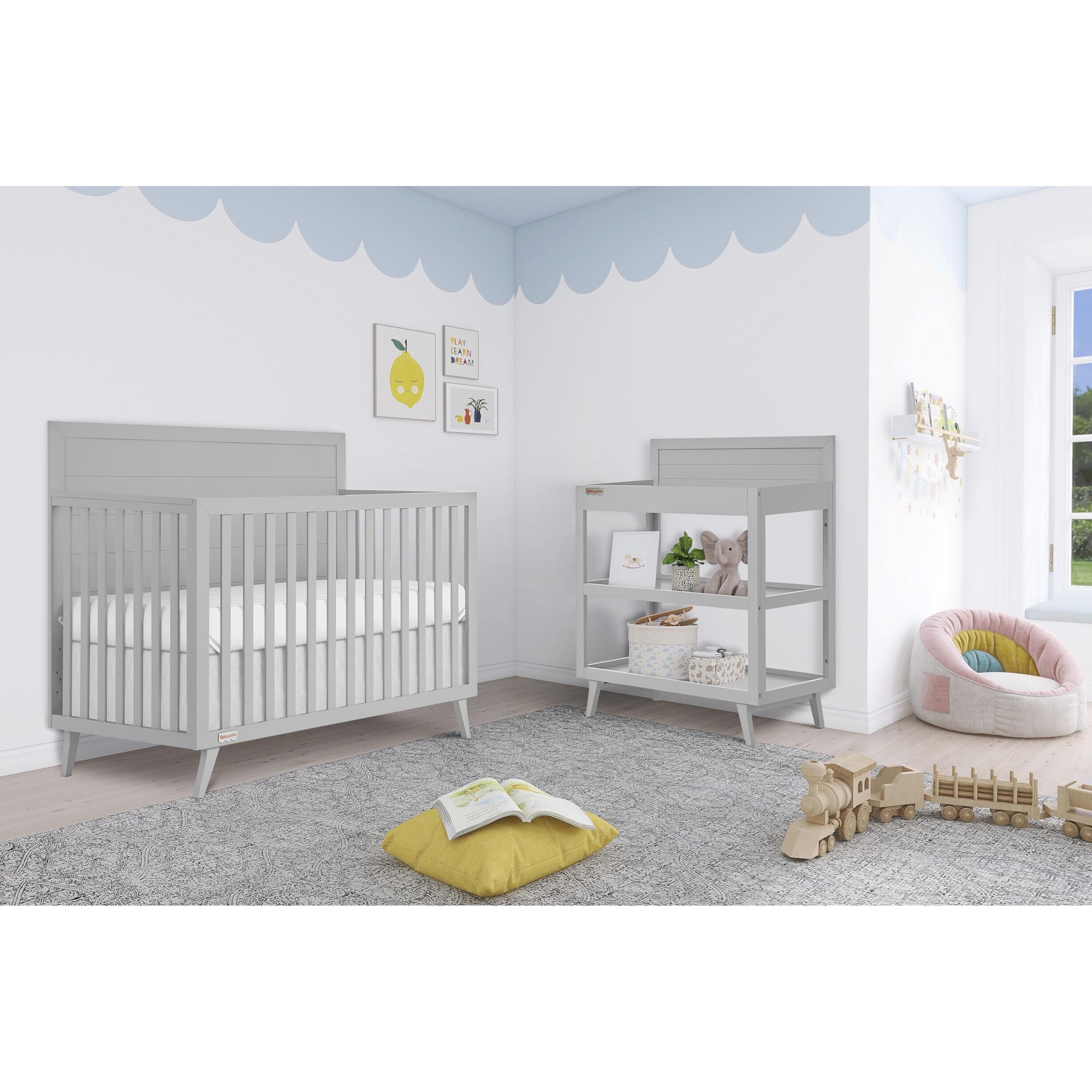 Pebble gray crib clearance