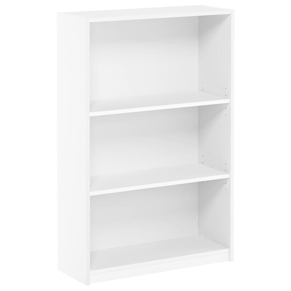 HOMLUX 3-Tier Display Bookshelf with Adjustable Shelves in White, , large