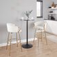 LumiSource Claire Swivel Barstool with Cream Velvet Upholstery in Gold (Set of 2), , large