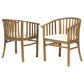 Hearth and Haven Outdoor Dining Chair with Cream Cushion in Teak (Set of 2), , large