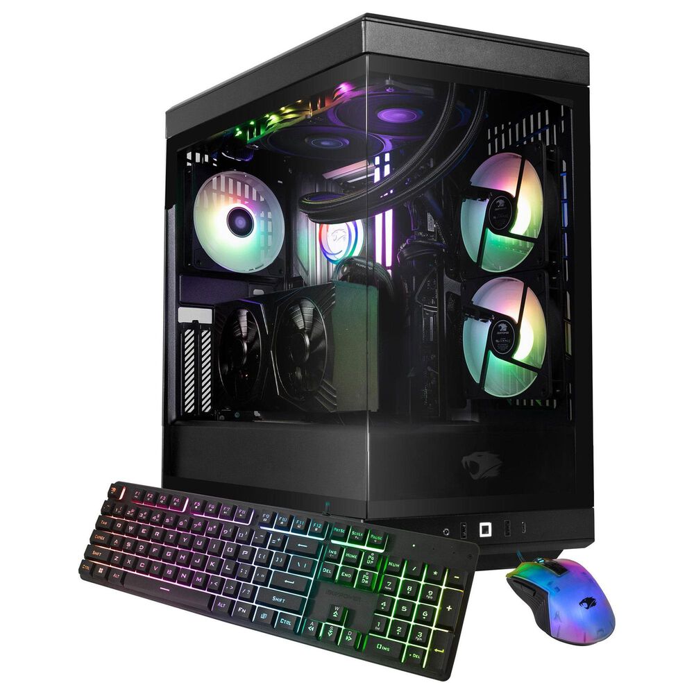 iBUYPOWER Y40 Pro Gaming PC Desktop | AMD Ryzen 7 7800X3D - 32GB RAM - AMD Radeon RX 9070 Graphics - 2TB SSD in Black, , large