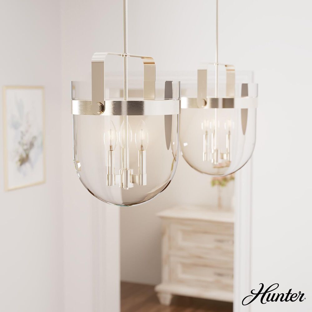 Hunter Karloff 13&quot; 3-Light Pendant in Brushed Nickel, , large