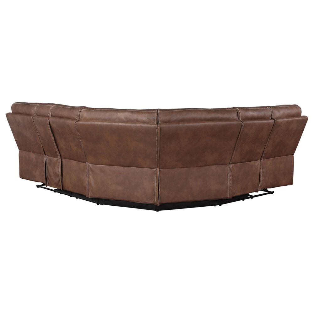 Steve Silver Rudger 3-Piece Manual Reclining Sectional in Chestnut, , large
