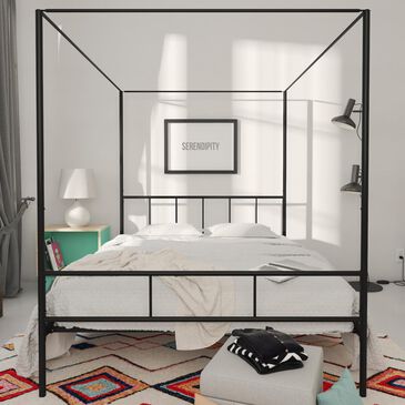 Novogratz Marion Queen Canopy Bed in Black, , large