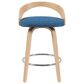 Armen Living Sonia Swivel Counter Height Stool with Blue Upholstery in Oak, , large