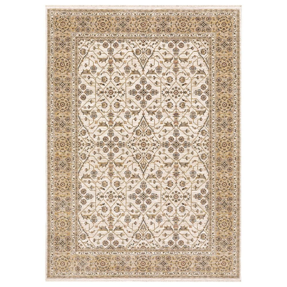 Oriental Weavers Maharaja Domica 1J 9"10" x 12"10" Ivory Area Rug, , large