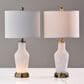 Adesso Grady Table Lamps with USB in Antique Brass and White (Set of 2), , large