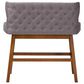 Baxton Studio Gradisca Bar Bench Banquette with Grey Cushion in Dark Walnut, , large