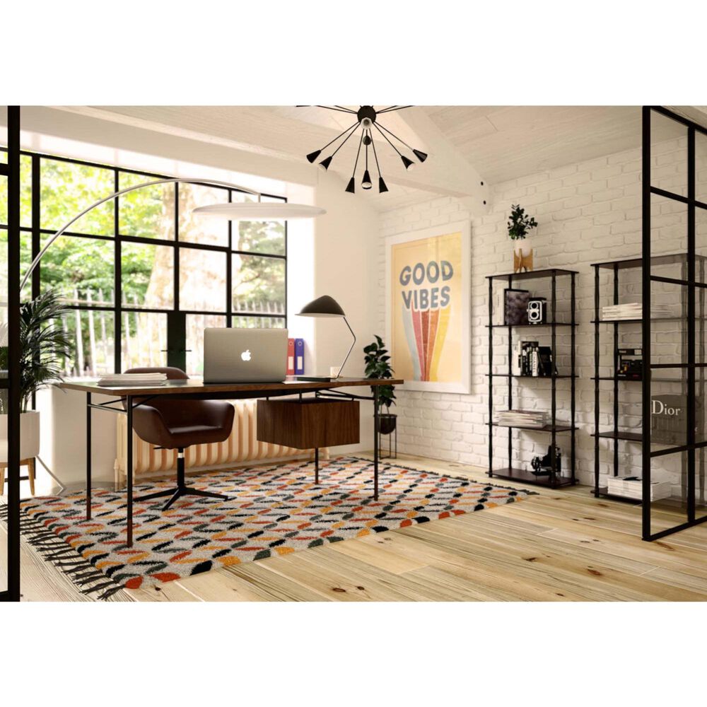 HOMLUX Turn-N-Tube 5-Tier Open Storage Bookshelf in Dark Cherry and Black, , large