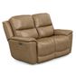 Flexsteel Cade Leather Power Reclining Loveseat with Headrest in Sand, , large