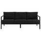 Linon Home Decor Holland Outdoor Sofa with Black Cushions in Black, , large