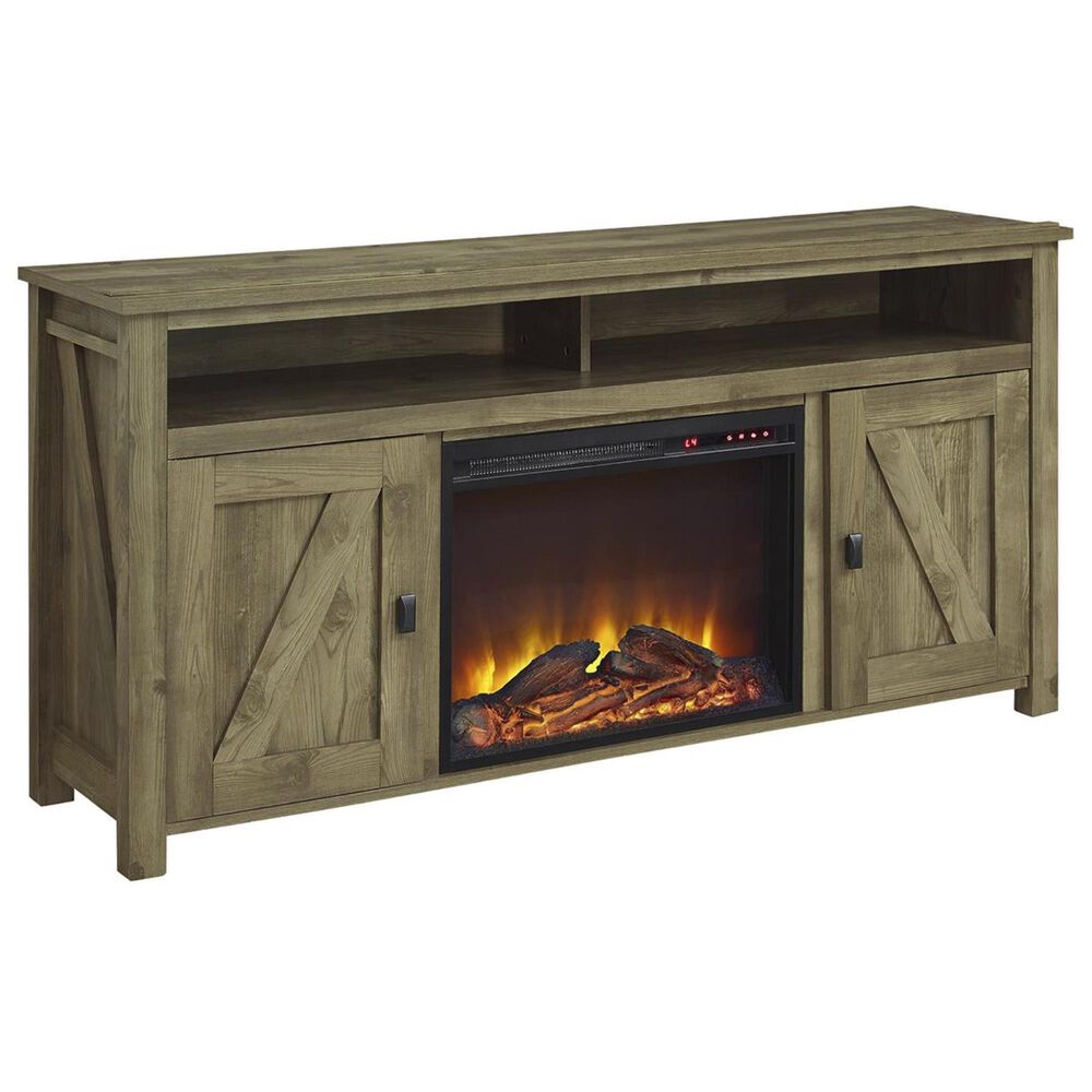 DHP Farmington 60" TV Console with Electric Fireplace in Natural, , large