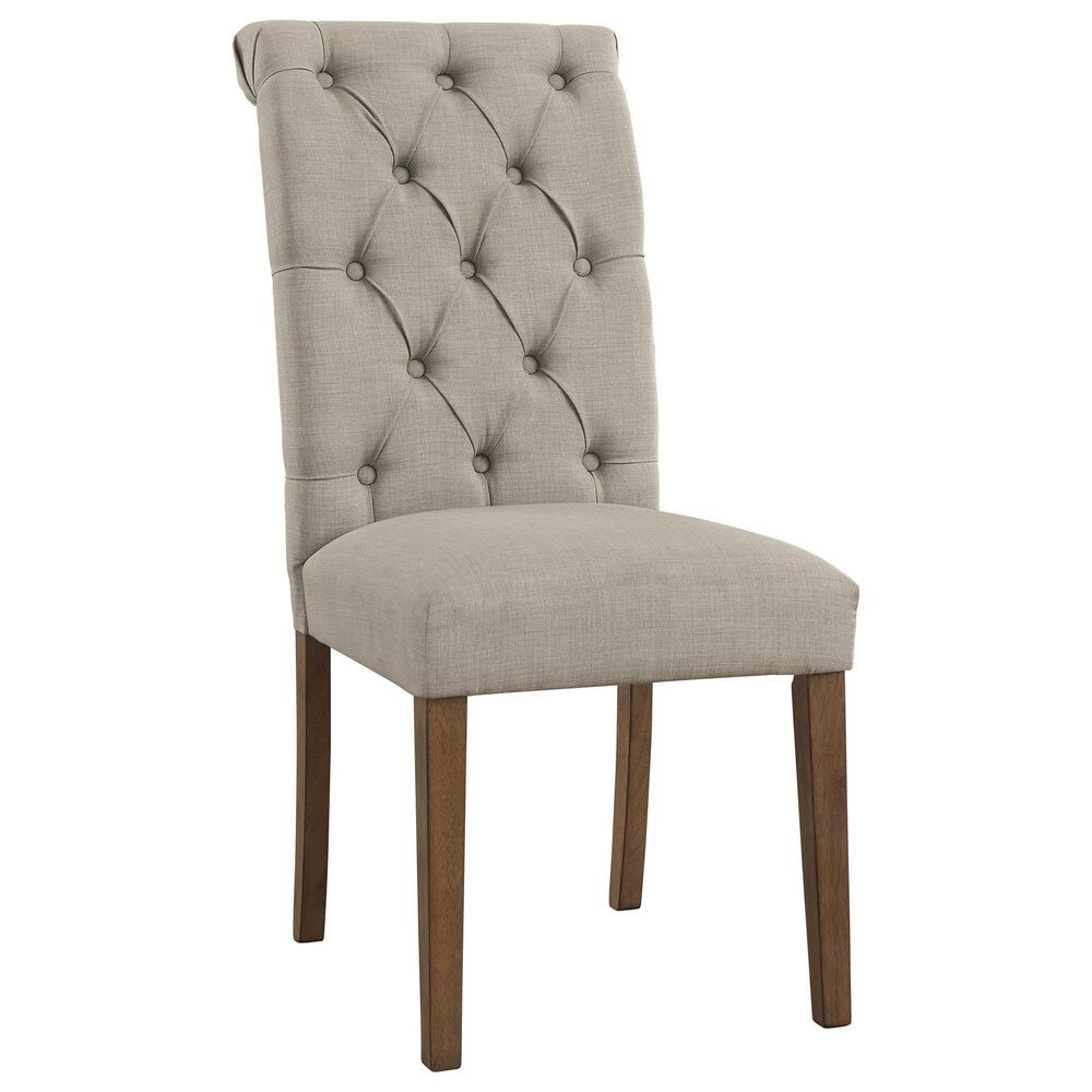 Signature Design by Ashley Harvina Side Chair with Beige Cushion in Light Walnut, , large