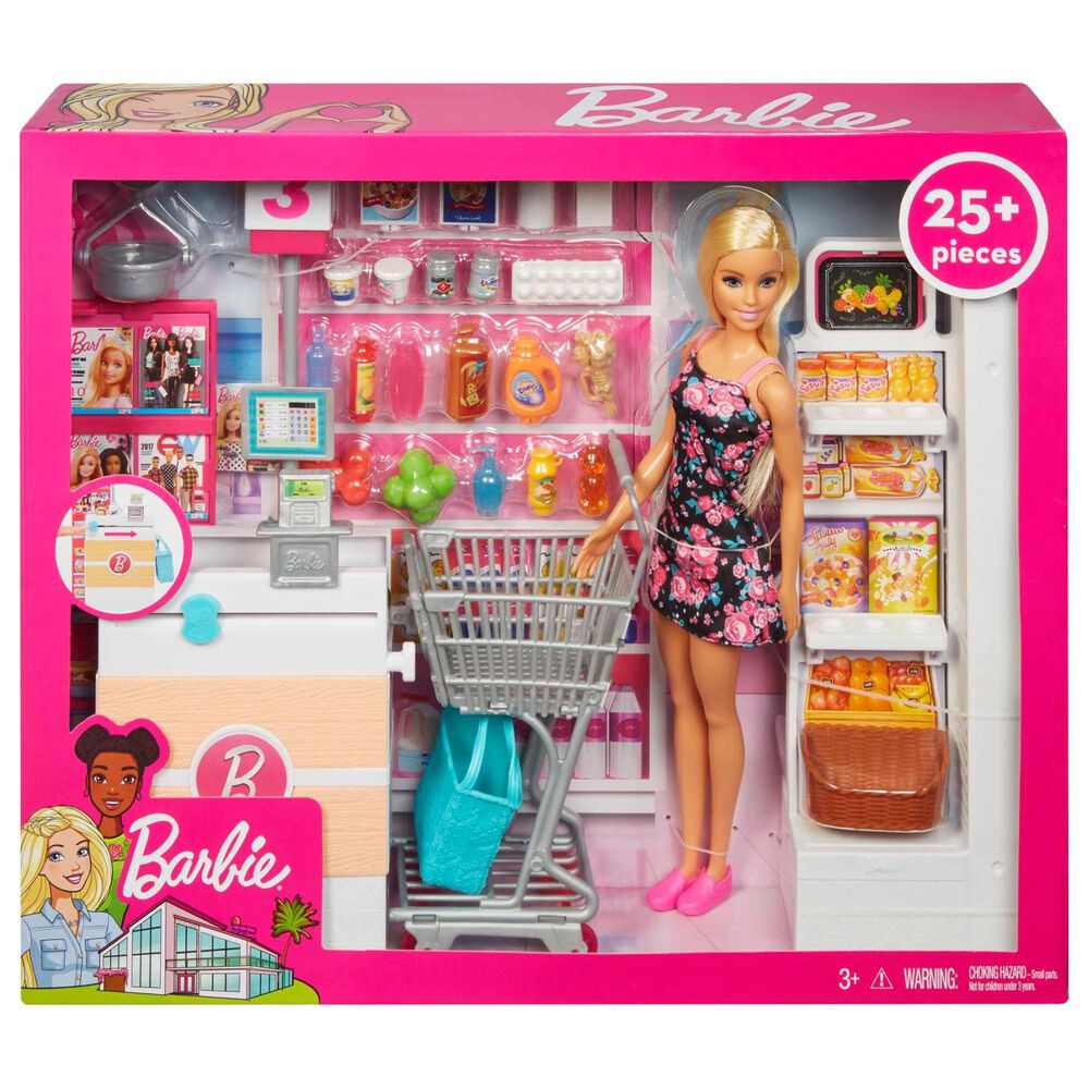 Barbie Doll and Supermarket Toyset, , large