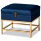 Baxton Studio Aliana Storage Ottoman in Navy Blue/Gold, , large