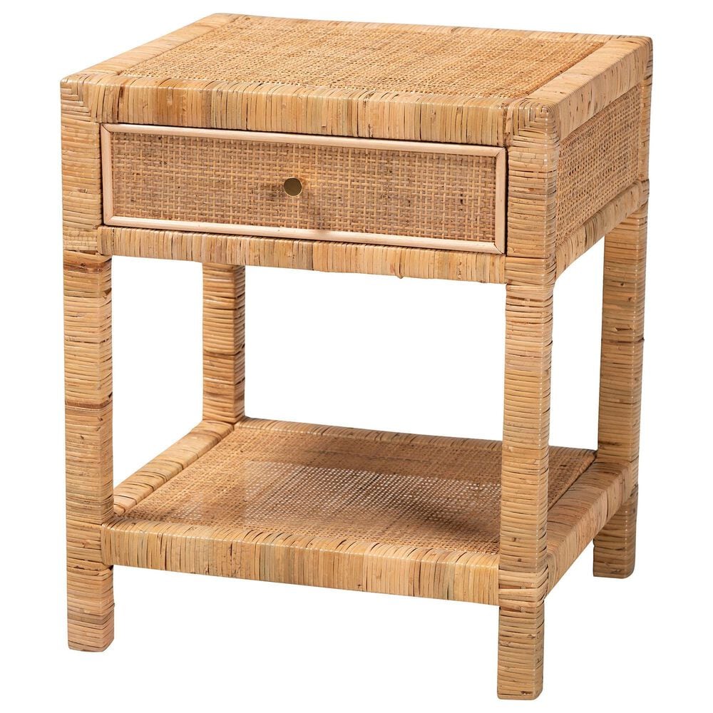 Baxton Studio Adelia 1-Drawer Nightstand in Natural Brown, , large