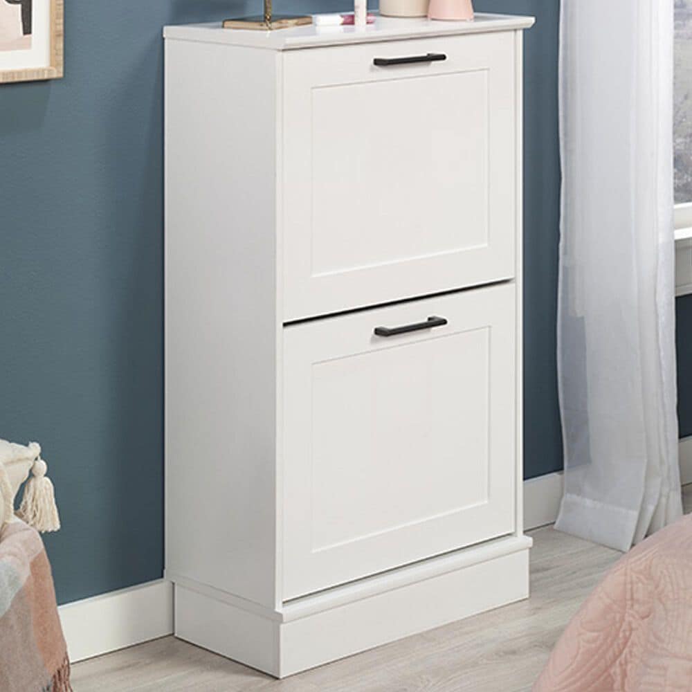 Sauder Homeplus 23&quot; Shoe Cabinet with Flip Door in White, , large