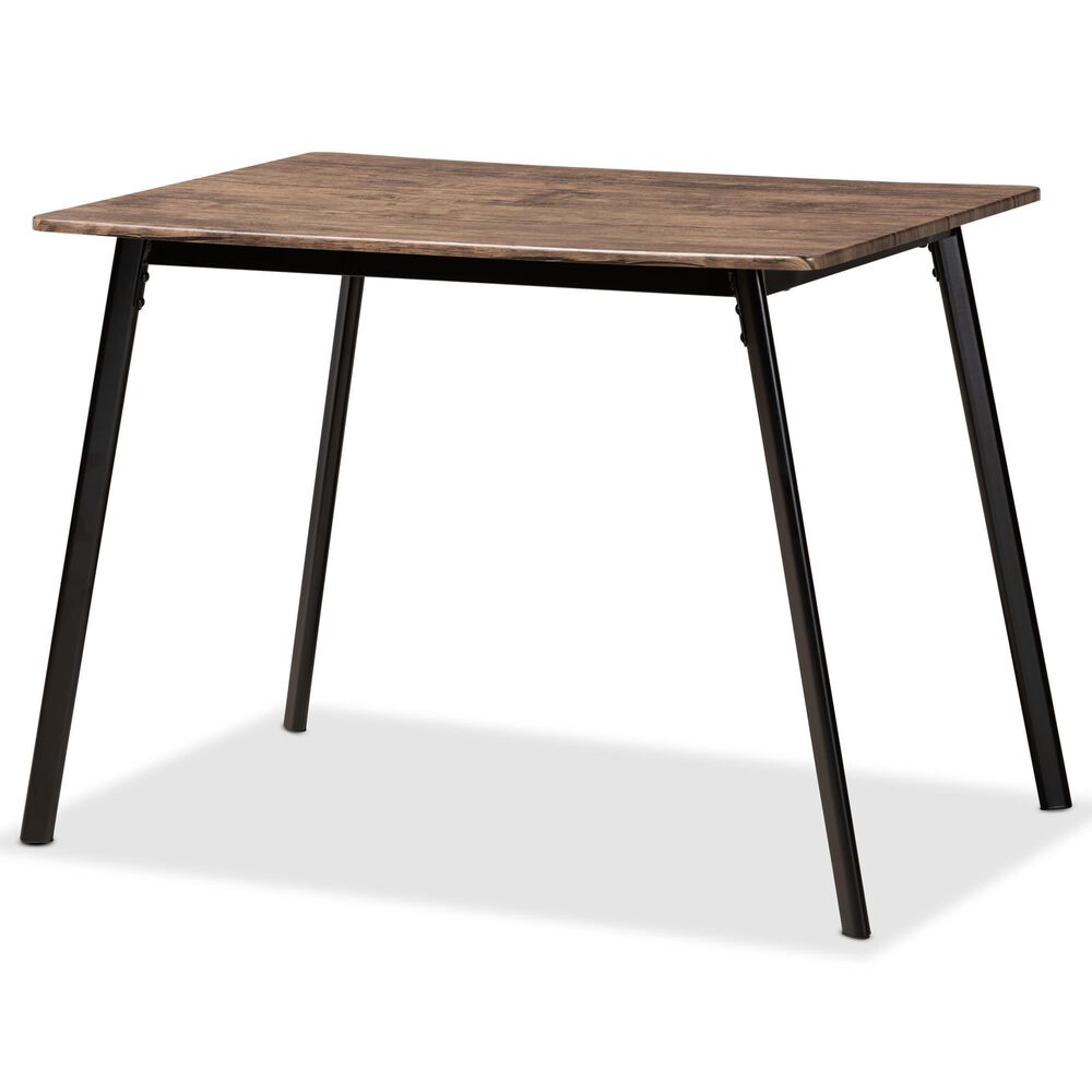 Baxton Studio Calder Dining Table in Walnut Brown/Black, , large