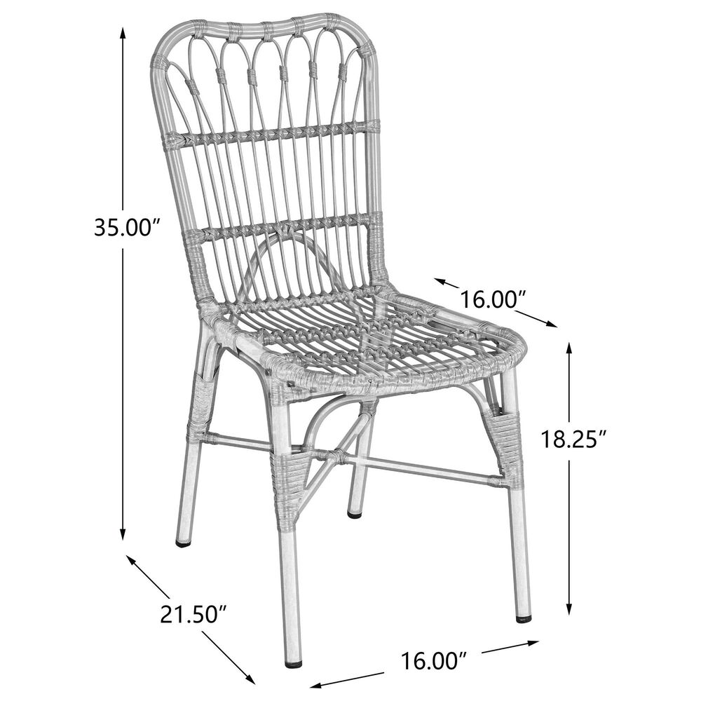 Hearth and Haven Outdoor PE Wicker Dining Chair in Natural &#40;Set of 2&#41;, , large