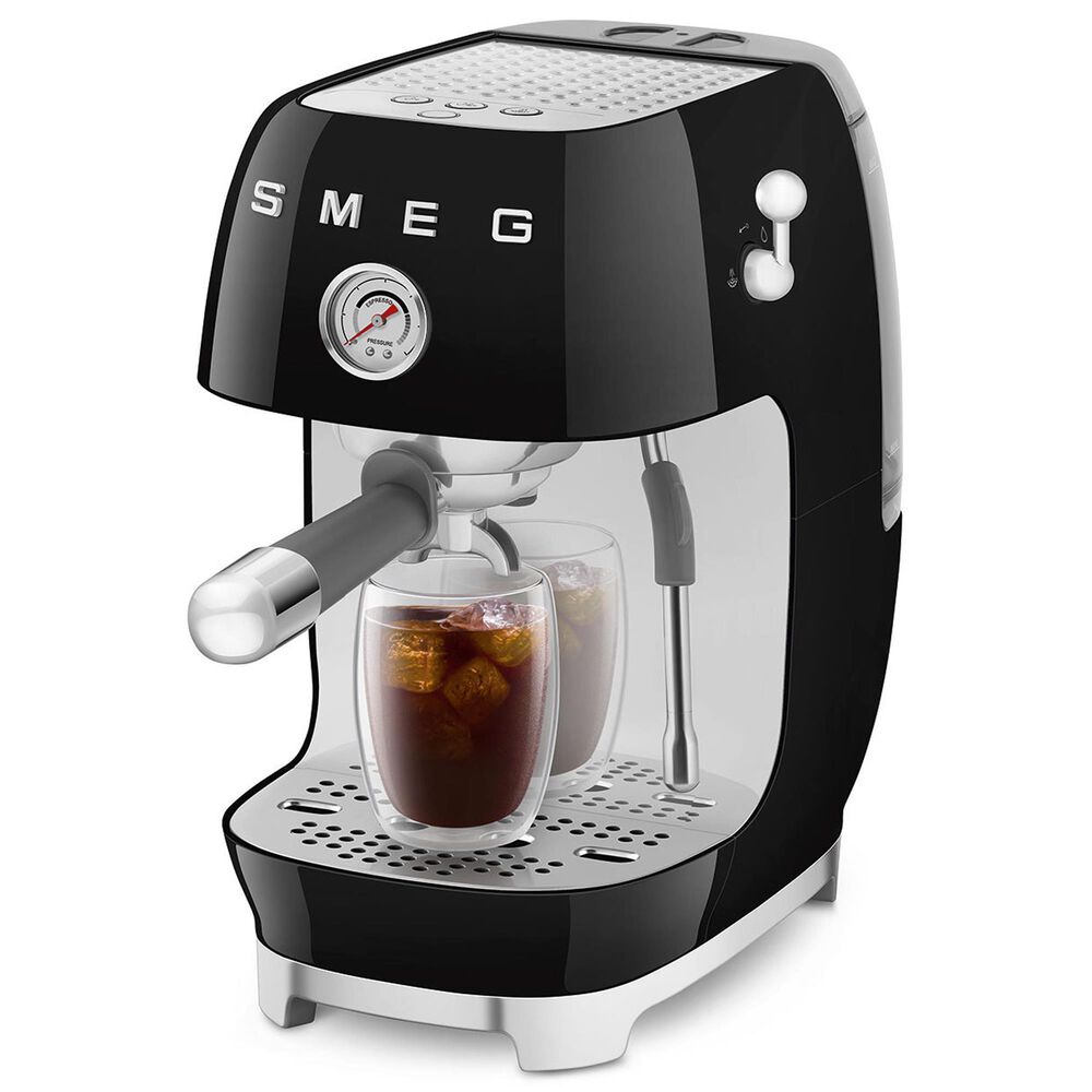 SMEG Retro Style 47 Oz Espresso and Cold Brew Coffee Machine in Matte Black, , large
