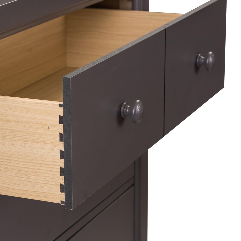Belle Furnishings Cottage View 5 Drawer Chest in Dark Gray, , large