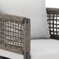 Blue River Alegria Patio Swivel Counter Height Bar Stool with Light Gray Cushion in Black, , large