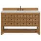 James Martin Vanities Malibu 60" Single Bathroom Vanity in Amber Birch with 3 cm Lime Delight Quartz Top and Rectangular Sink, , large