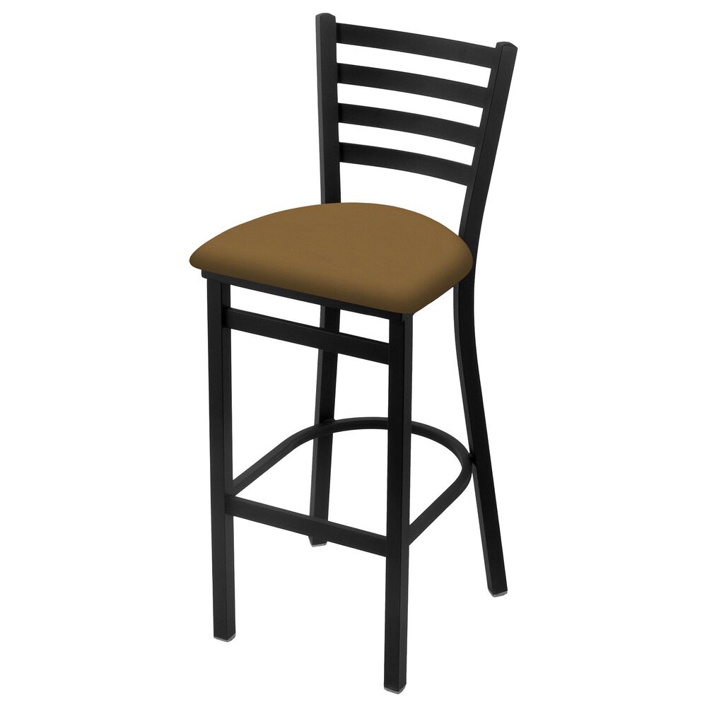 Holland Bar Stool 400 25" Stationary Counter Stool with Black Wrinkle and Canter Saddle Seat, , large