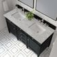 James Martin Vanities Brittany 60" Double Bathroom Vanity in Black Onyx with 3 cm Victorian Silver Quartz Top and Rectangular Sinks, , large